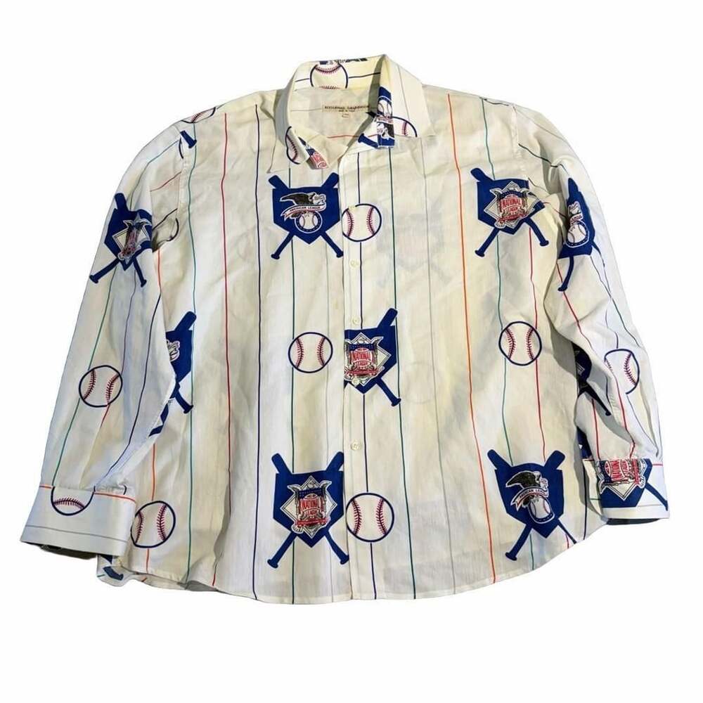 Alessandro Gherardeschi MLB 1996 Baseball Button Up Shirt Size XXL White